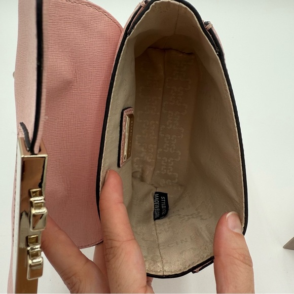 Coccinelle Vegan Leather Crossbody Shoulder Bag Purse Powder Blush Pink NWOT‎ - Picture 5 of 10